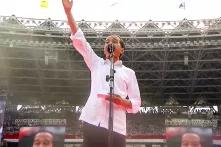 Joko Widodo spricht zu seinen Unterstützer/innen im Gelora Bung Karno Main Stadium am 13. April 2019
