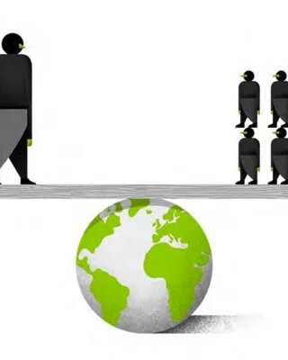 Illustration: Menschen balancieren auf der Erde