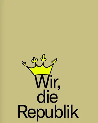 Böll.Thema 1/2026: Wir, die Republik: Goldene Krone auf dem Text "Wir, die Republik"