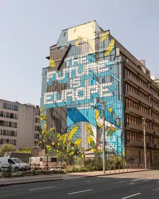 Graffiti an einer Hauswand: The Future is Europe 