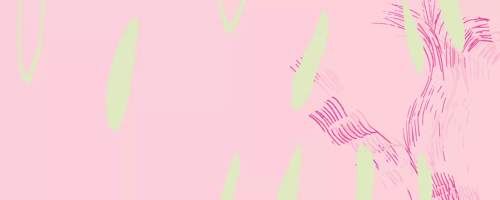 Grafik: Rosa Hintergrund mit dicken hellgrünen und dünnen pinken Strichen