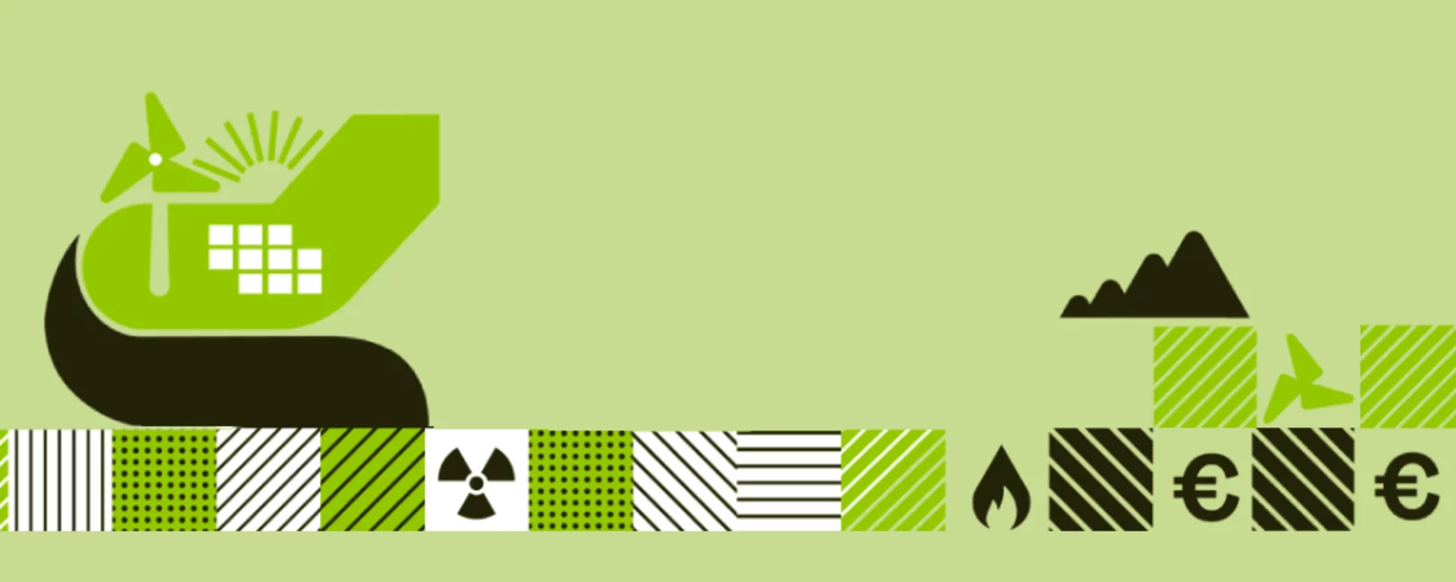 Icon zur Energiewende mit grünem Hintergrund