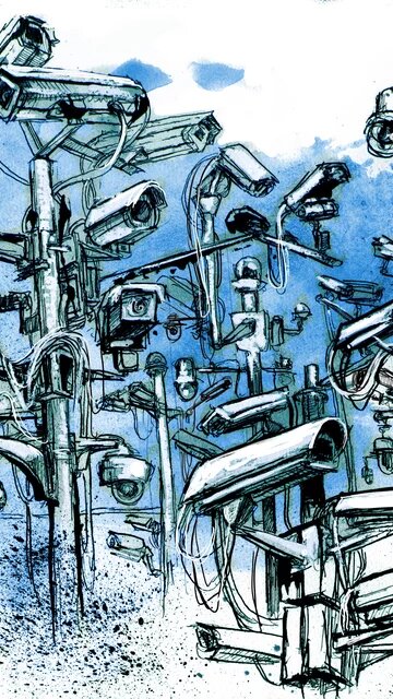 European Democracy Conference 2022: Illustration of surveillance cameras