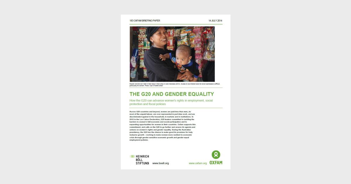 The G20 and Gender Equality - How the G20 can advance women’s rights in ...