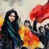 Illustration eines Protestes im Iran