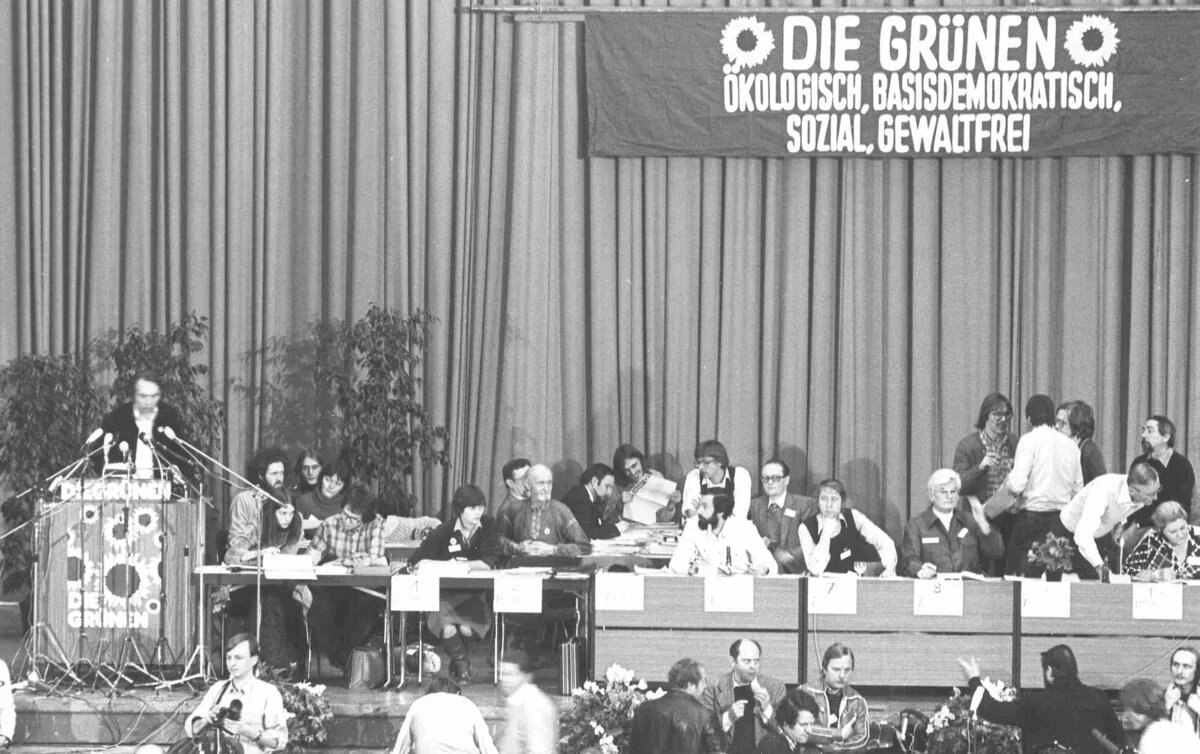 Gründungskongress Die Grünen, Stadthalle Karlsruhe, 12./13.1.1980 Gründungskongress Die Grünen, Stadthalle Karlsruhe, 12./13.1.1980