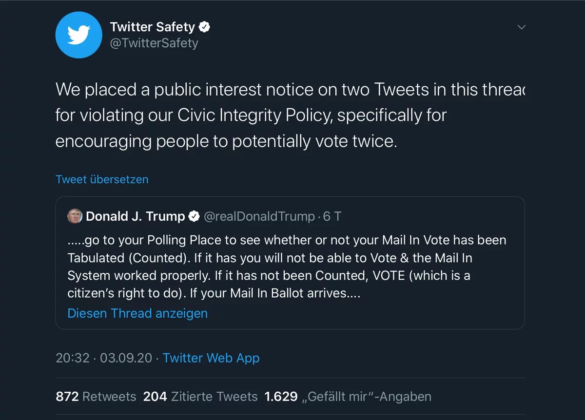 Screenshot Twitter Safety / Trump-Tweet Screenshot Twitter Safety / Trump-Tweet