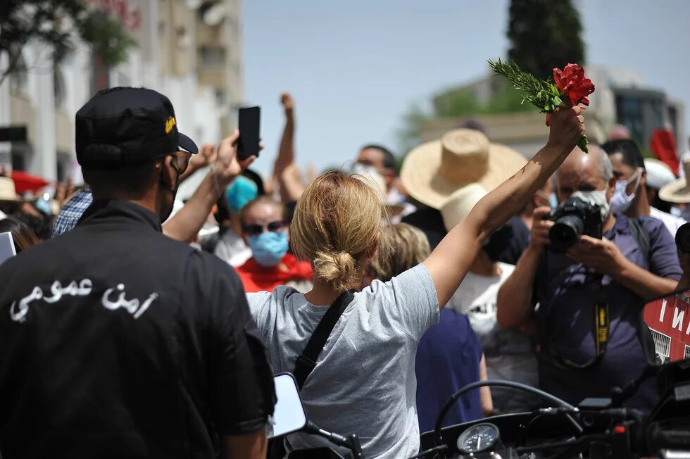 Demonstrationen in Bardo/Tunis, 25 July 2021. Demonstrationen in Bardo und in den Regionen fordern den Rücktritt der Regierung und die Auflösung des Parlaments.
