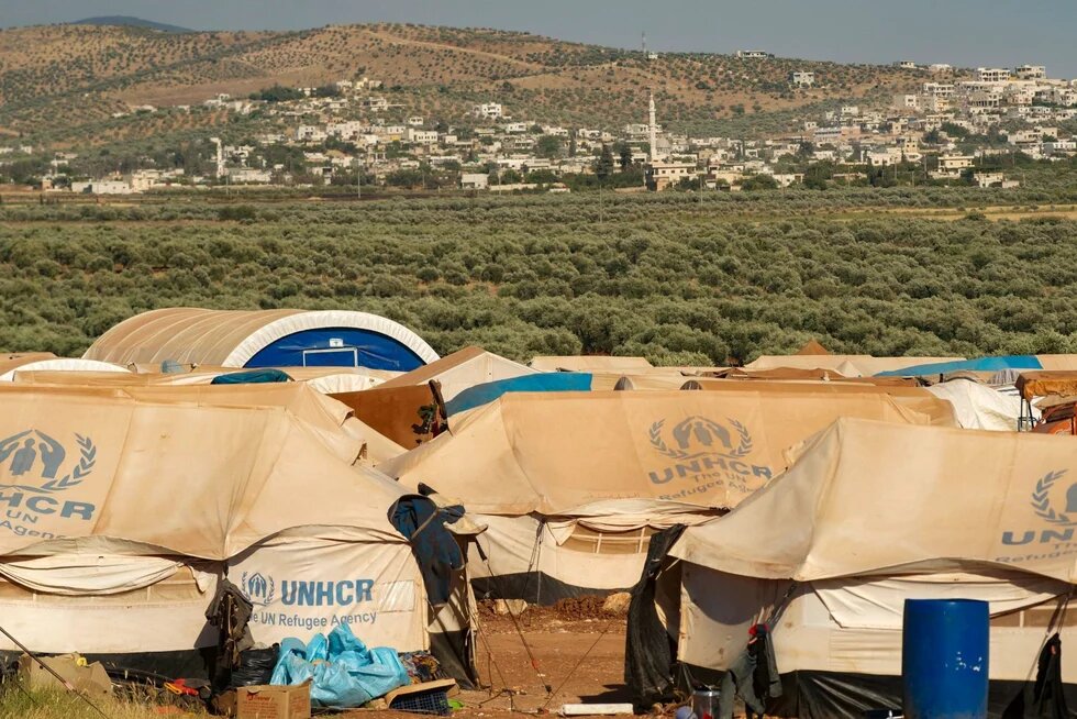 Atmeh Refugee Camp in Idlib, Syrien UN-Zelte im Atmeh Refugee Camp in Idlib, Syrien