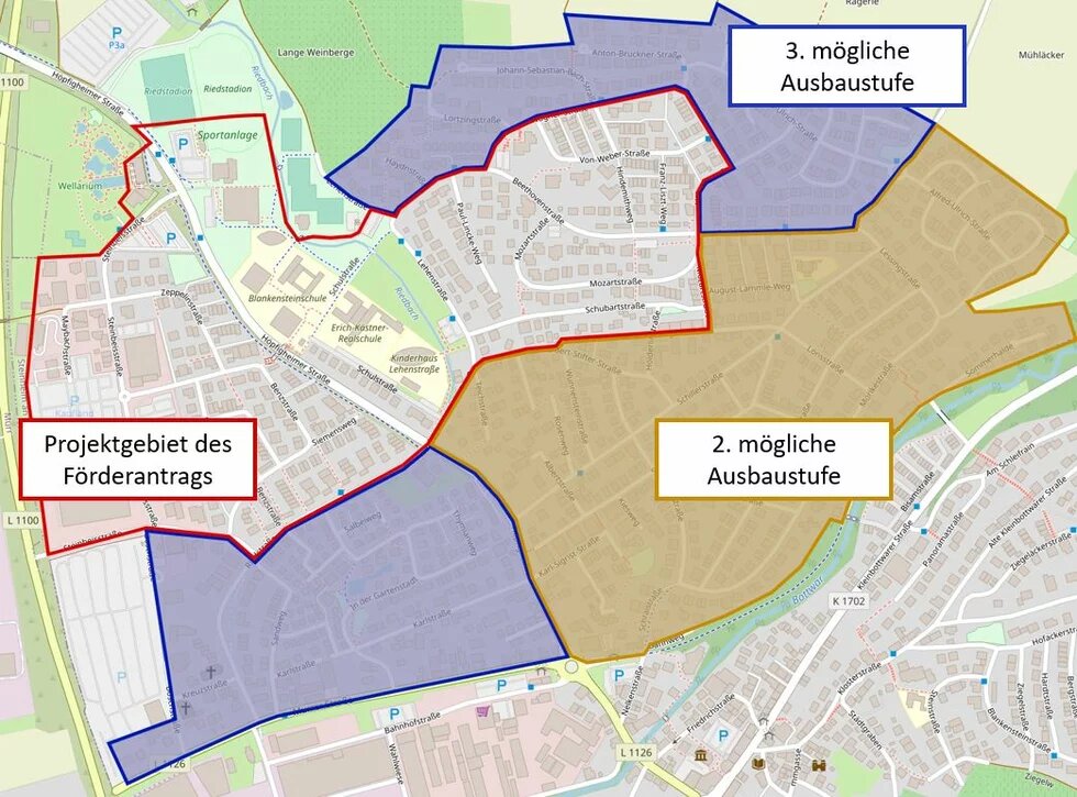 Solnet Steinheim: Projektgebiet und Ausbaustufen