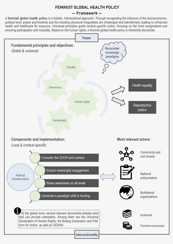 Framework of a FEMINIST GLOBAL HEALTH POLICY Flowchart about the framework of a FEMINIST GLOBAL HEALTH POLICY