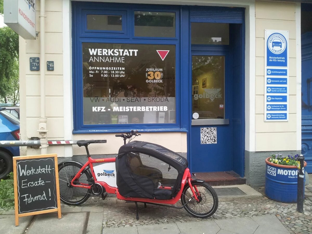Lastenfahrrad als Werkstattersatzwagen