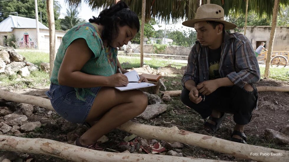Woman and man in rural area Woman and man in rural area