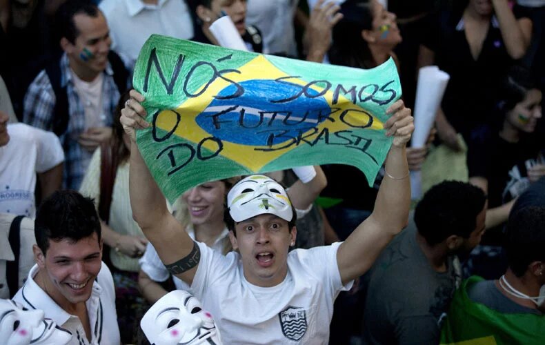 Eine Demonstration in Brasilien