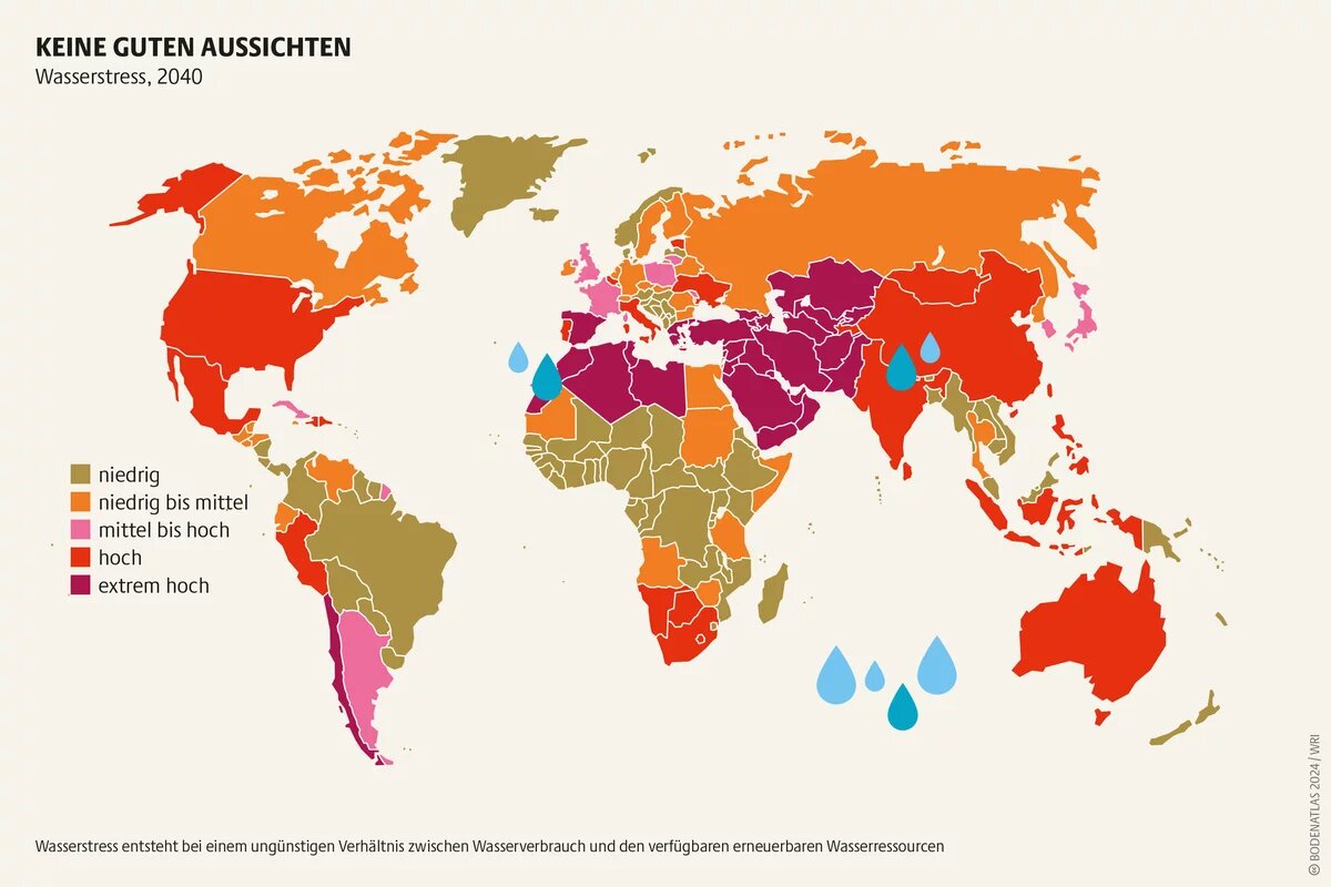 Die Landwirtschaft braucht 70 Prozent der weltweiten Vorräte an Trinkwasser. Der Bedarf der Bevölkerung: oft nicht gedeckt Die Landwirtschaft braucht 70 Prozent der weltweiten Vorräte an Trinkwasser. Der Bedarf der Bevölkerung: oft nicht gedeckt