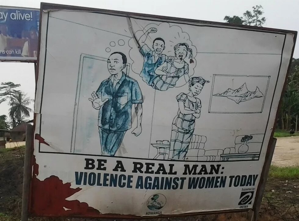 Anti-Domestic Violence Slogan in Liberia Anti-Domestic Violence Slogan in Liberia