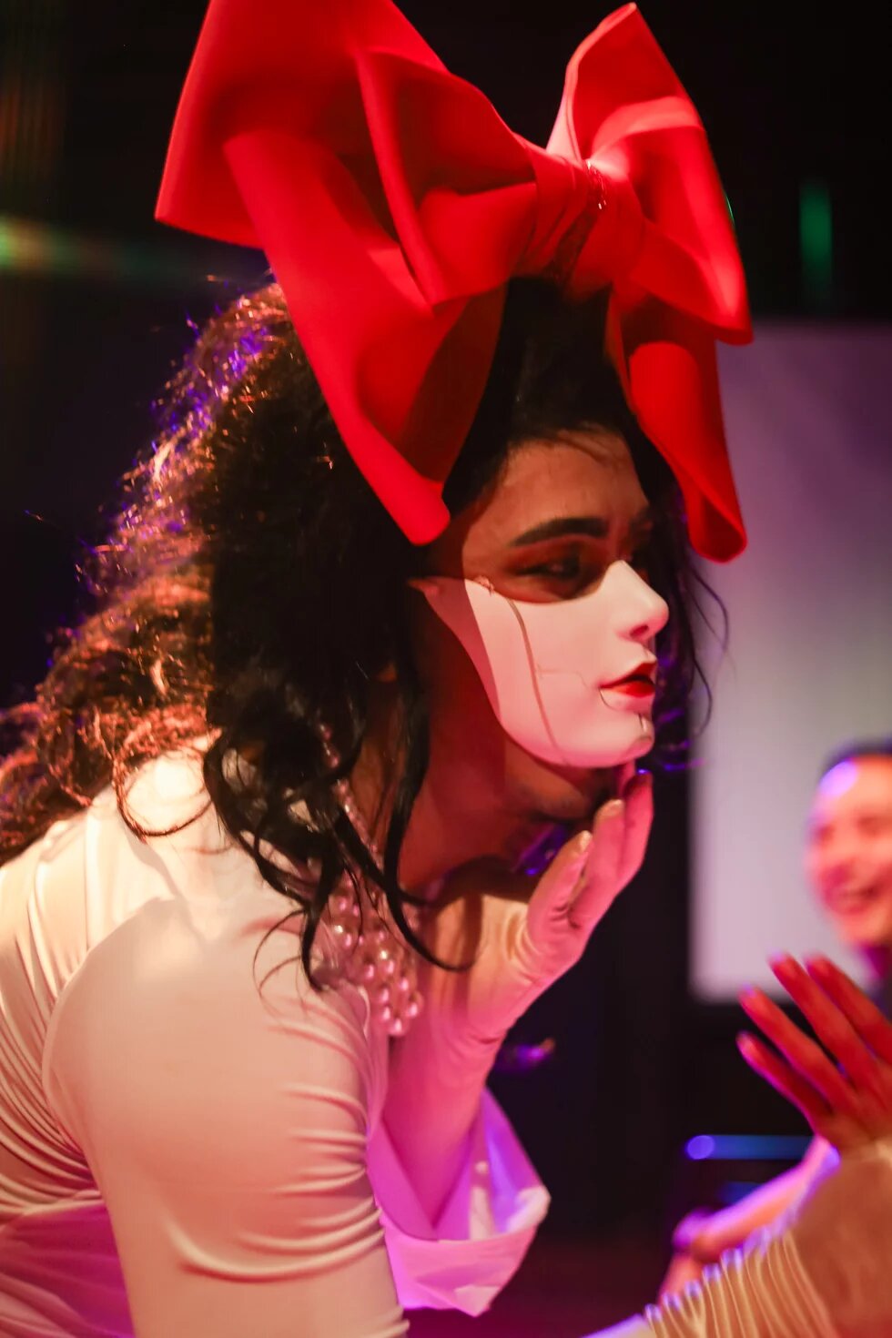 Photographs documenting the performance of Till Flesh Does Us Part, a piece that mixes ballroom dance, spoken word poetry and theatre, in collaboration with Amin Alifin (IG: @aminalifin), as part of Hantu Ballhaus performed in Centre 42, Singapore, 30 October 2024.