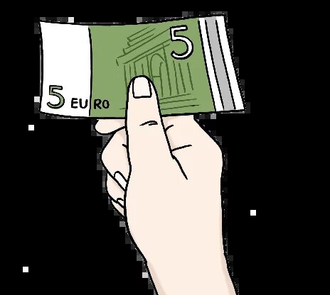 Eine Hand hält einen 5-Euro-Schein zwischen Daumen und Zeigefinger.
