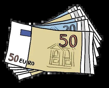 Stapel Euro-Banknoten, vorne ein 50-Euro-Schein, dahinter weitere Geldscheine verschiedener Werte.