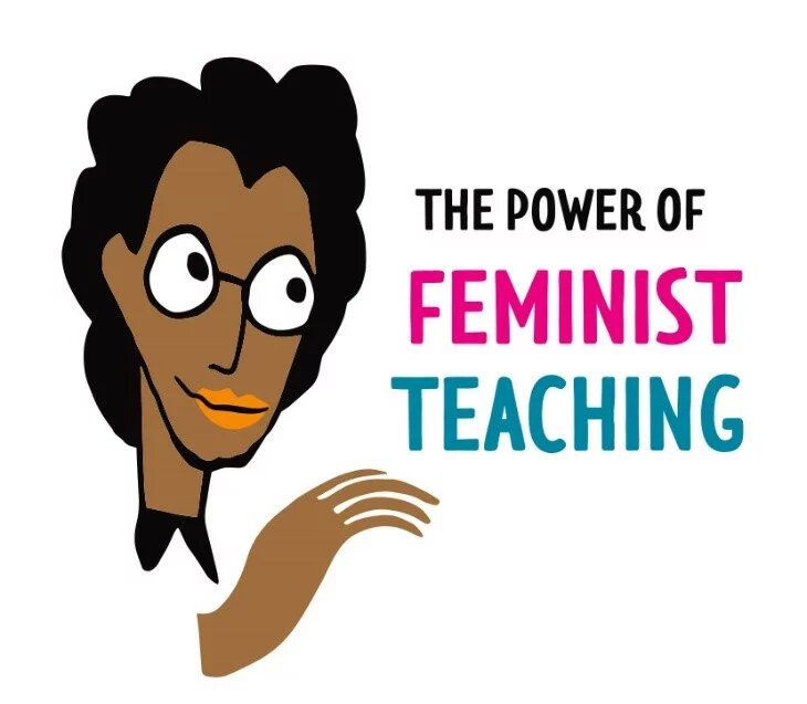 The Power of Feminist Teaching Illustration: Kopf mit Schriftzug- The Power of Feminist Teaching