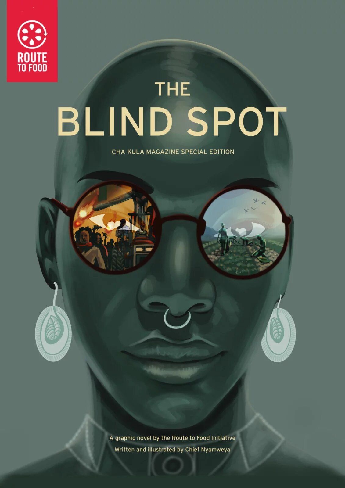 Cover of graphic novel Cover of graphic novel. Person with earrings and sunglasses