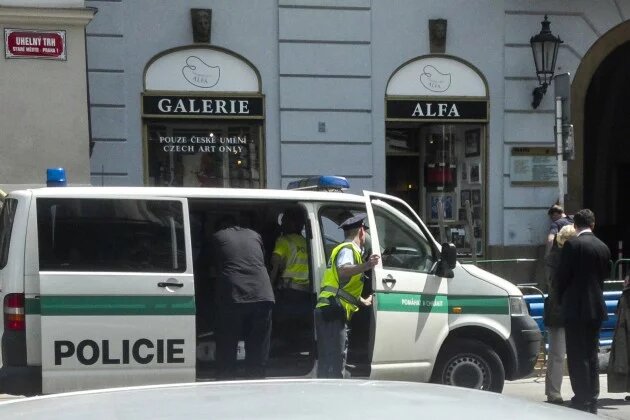 Czech police during an operation in Prague