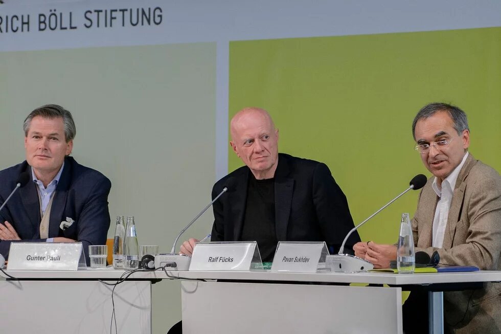 Podium: Gunther Pauli, Ralf Fücks, Pavan Sukhdev (v.l.n.r.)