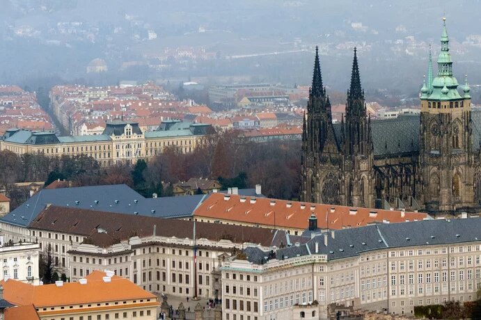 Prague Castle from Petřín Hill Prague Castle from Petřín Hill