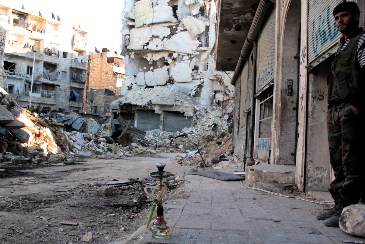 Karm al Jabal in Aleppo Zerstörter Straßenzug in Aleppo
