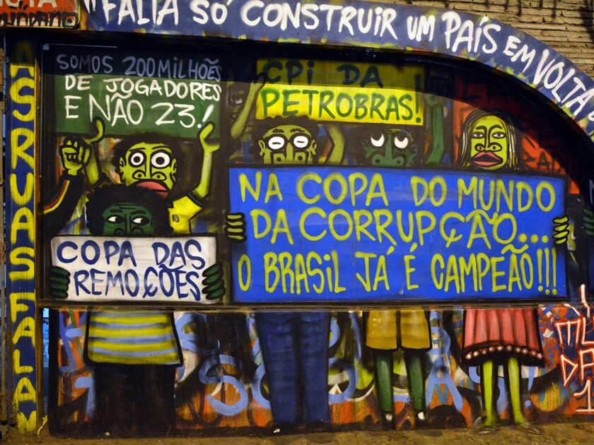 Graffitti spotted at São Paulo's 8th "Não Vai Ter Copa" World Cup Protest, May 24, 2014 Graffitti spotted at São Paulo's 8th "Não Vai Ter Copa" World Cup Protest, May 24, 2014