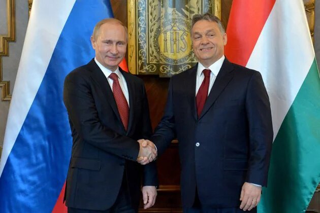 Vladimir Putin with PM Viktor Orbán on a visit to Hungary in February 2015 Vladimir Putin with PM Viktor Orbán on a visit to Hungary in February 2015