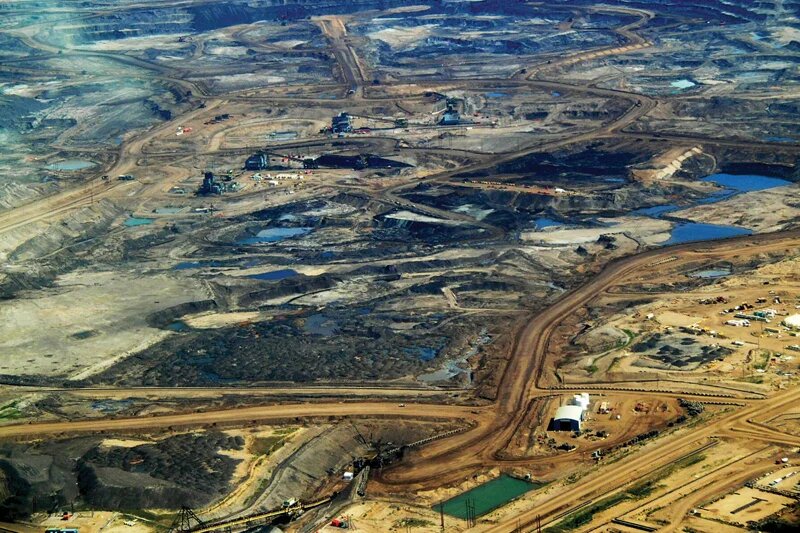 Teersände, reich an Bitumen in der Provinz Alberta