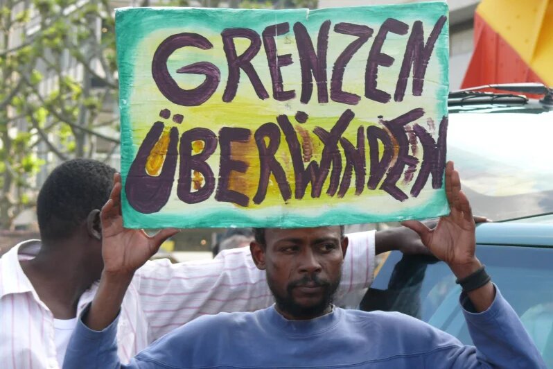 Refugee Demonstration Stuttgart Demonstrant in Stuttgart