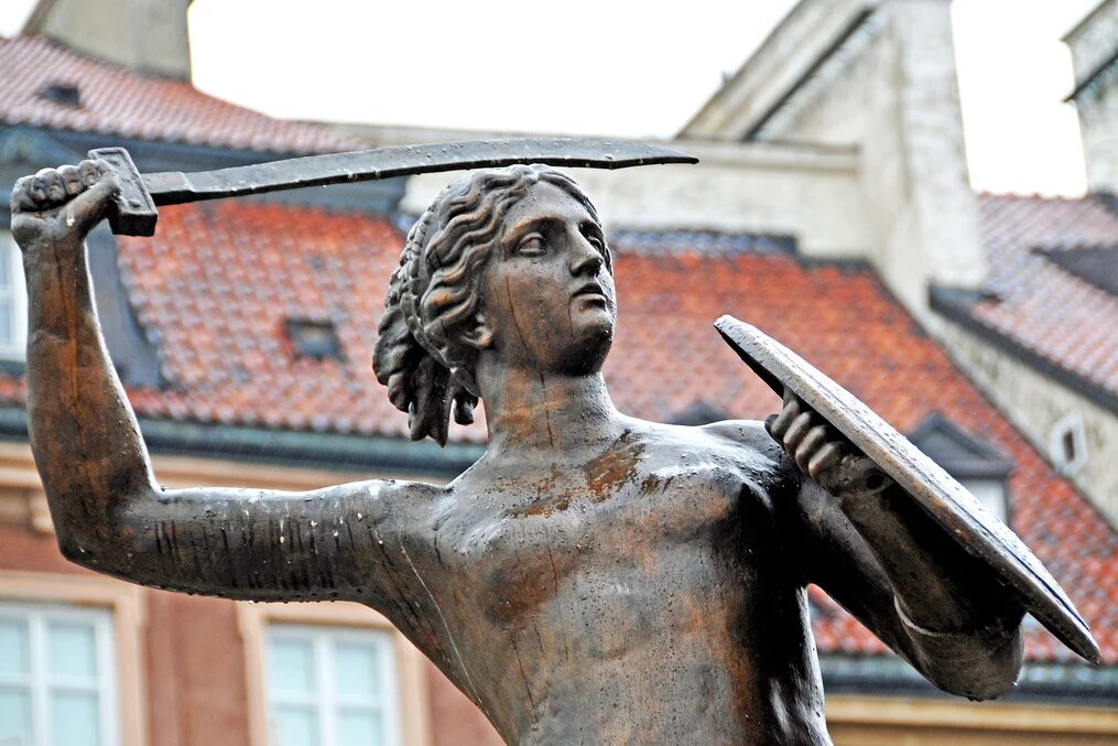 Poland_4053 - Mermaid Mermaid with sword and shield in Warsaw