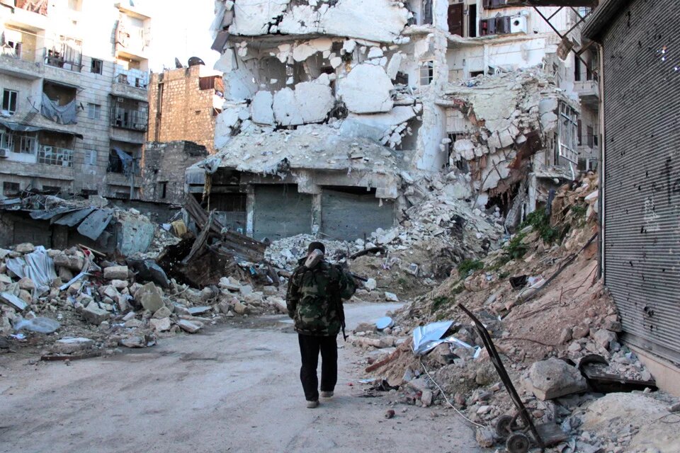 Syria: two years of tragedy Zerstörtes Häuser in Aleppo, Syrien