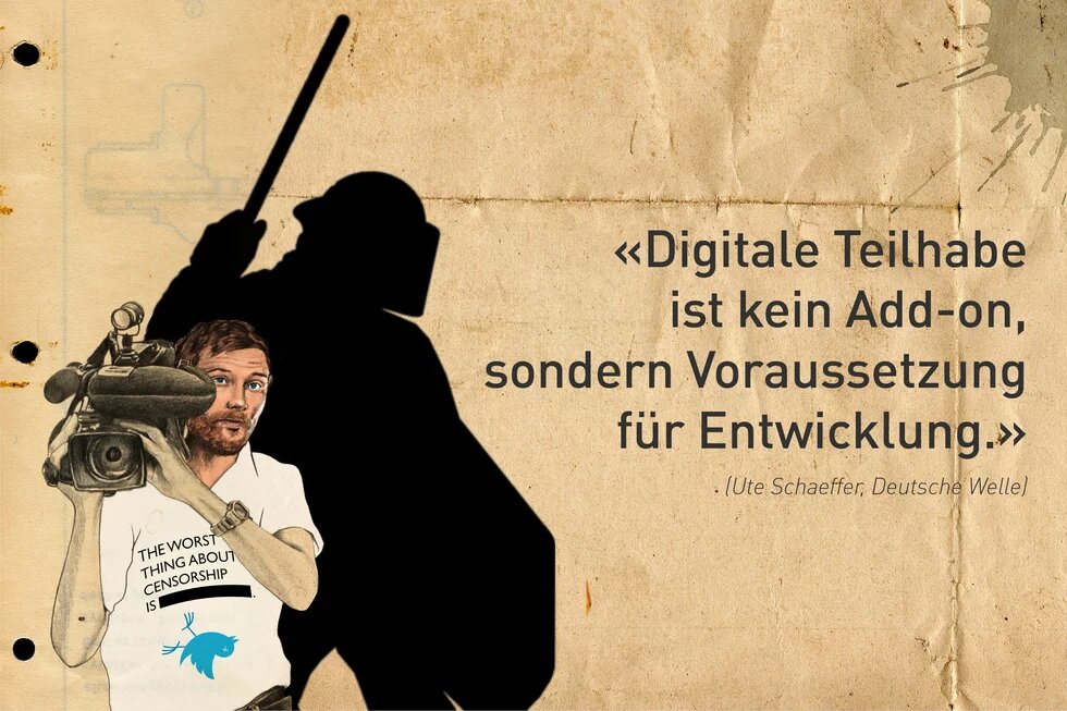 Grafik Pressefreiheit mit Zitat