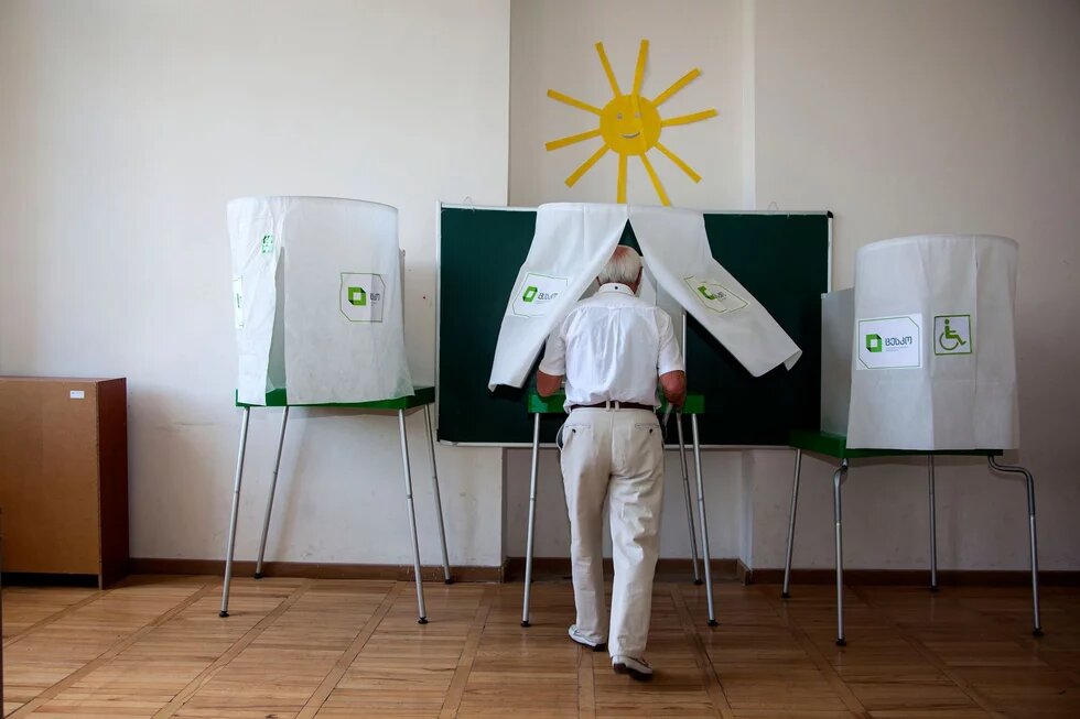 Election booth at the Georgian election