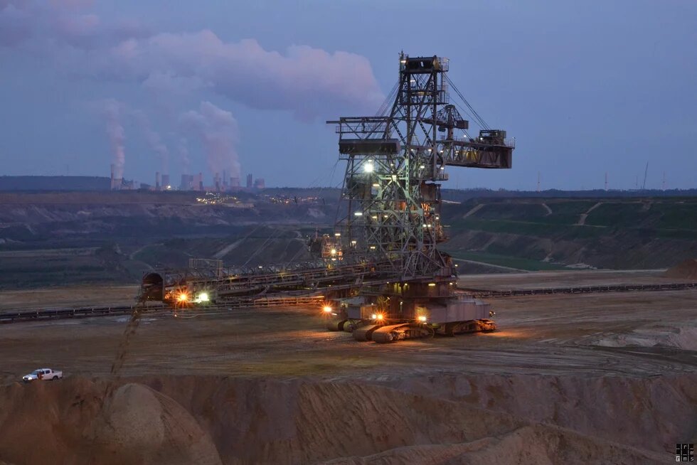 Night shift just started Coal mining near Garzweiler, Germany