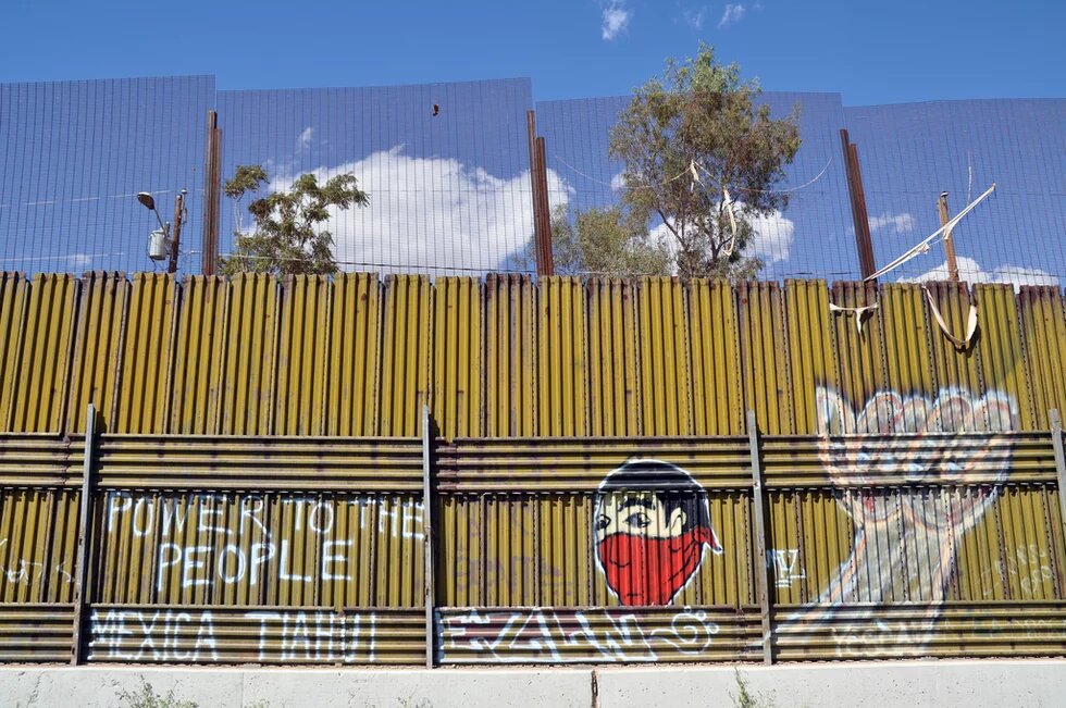 Wall Graffiti in Nogales / Graffiti on the Mexican side of the wall in the city of Heroica Nogales that divides the Mexico from United States.