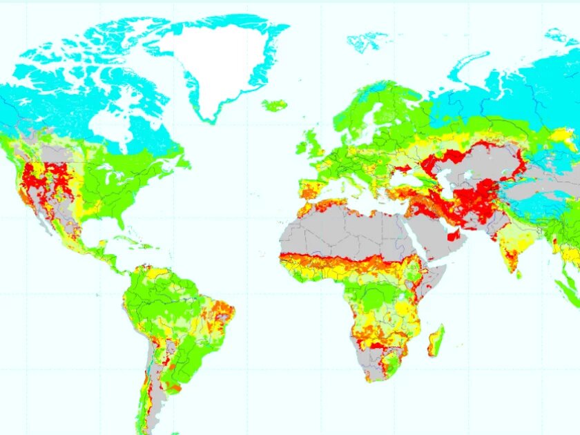 Danger of Desertification New Economy of Nature: World map – Danger of Desertification