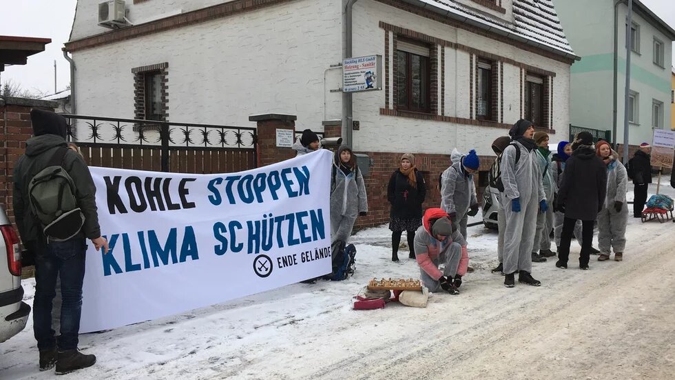Demonstration gegen den Braunkohleabbau in der Lausitz