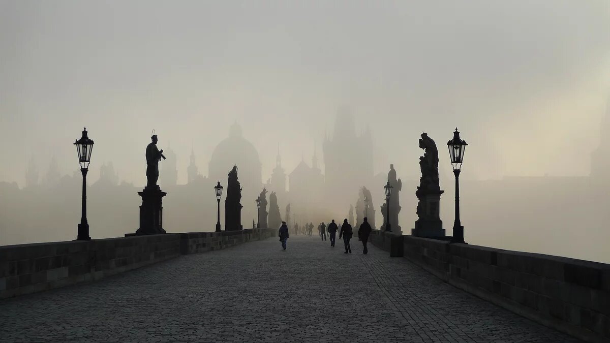Prague: Charles Bridge in the Mist (Explored)