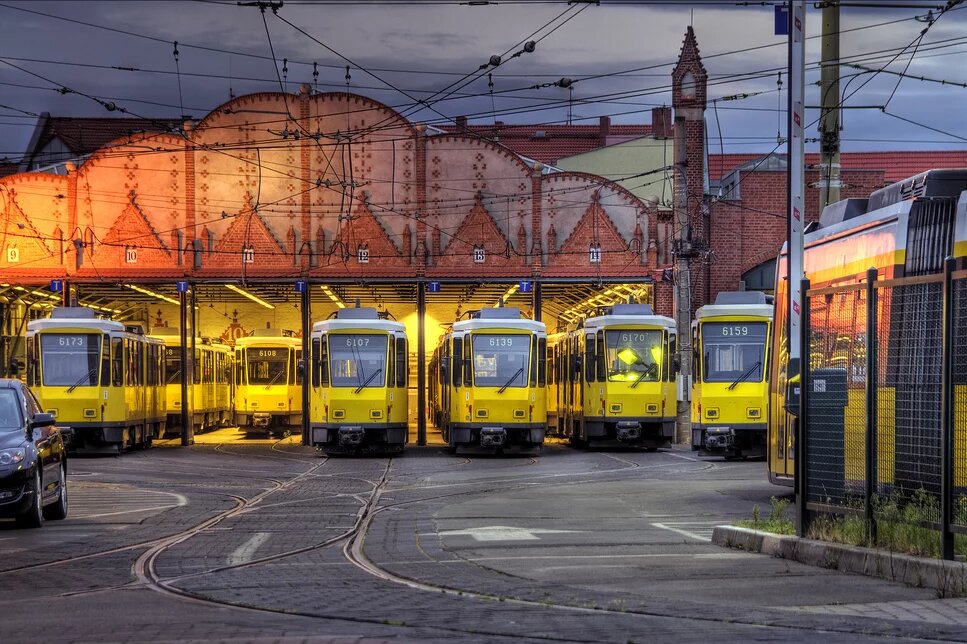 Straßenbahndepot Köpenick Abgestellte Straßenbahnen in Köpenick