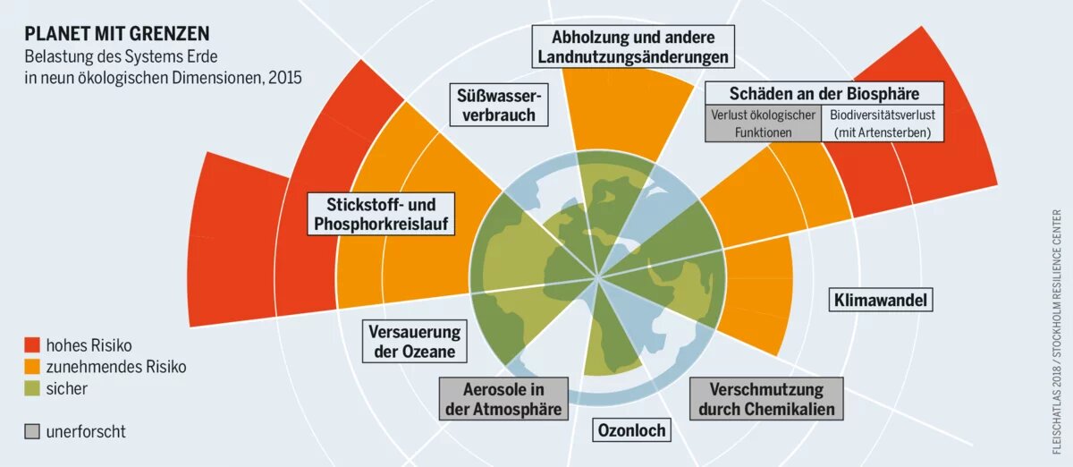 Fleichatlas 2018: Belastung der Erde Infografik Fleischatlas 2018 - die Belastung des Systems Erde