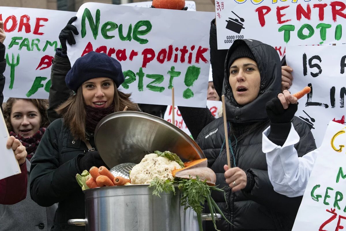 Proteste in Brüssel für bessere Landwirtschaft Bild von Demonstrant/innen in Brüssel für eine bessere Landwirtschaft