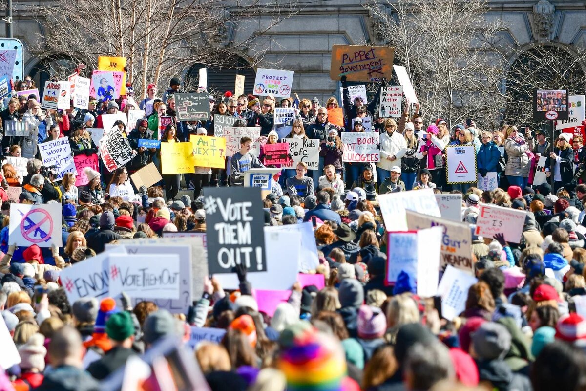 Waffengewalt in den USA. Foto vom March for Our Lives 2018