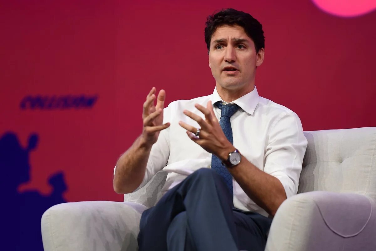 Collision Conf 20 May 2019; Prime Minister Justin Trudeau on centre stage during the opening night of Collision 2019 at Enercare Center in Toronto, Canada.