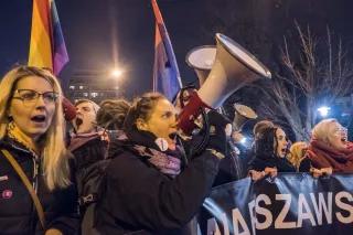 women's day protest in Warsaw