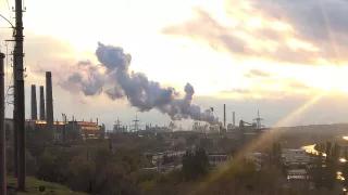 Blick auf ein Kraftwerk in Mariupol, 2018 Blick auf ein Kraftwerk in Mariupol, 2018