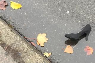 Frauenschuh Frauenschuh liegt in einerPfütze